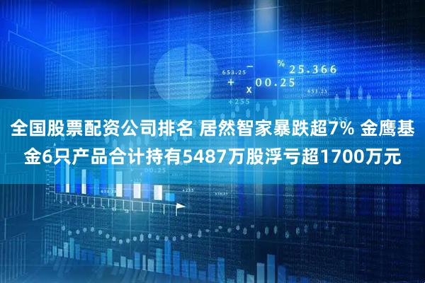 全国股票配资公司排名 居然智家暴跌超7% 金鹰基金6只产品合计持有5487万股浮亏超1700万元